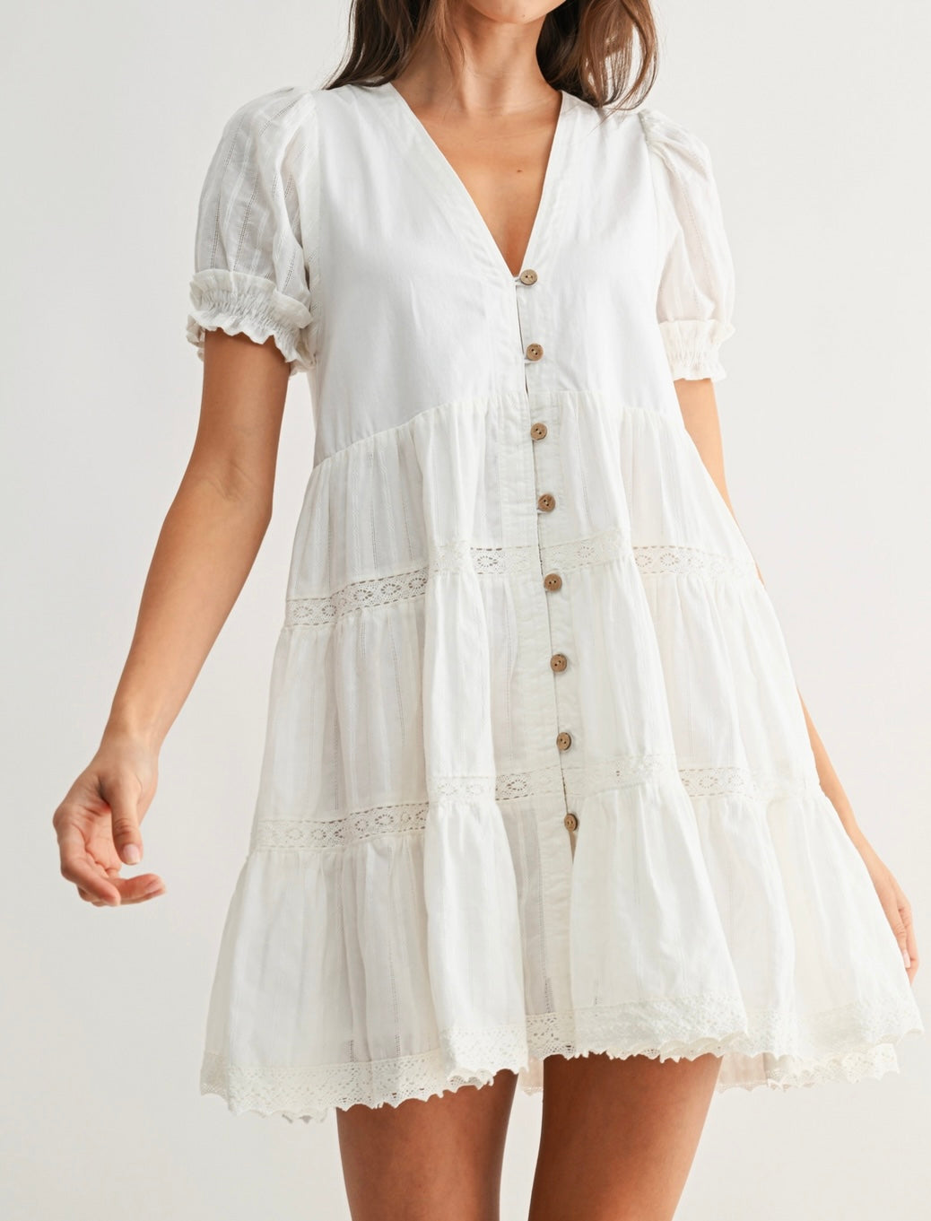 Sunday Stroll Mini Dress - White