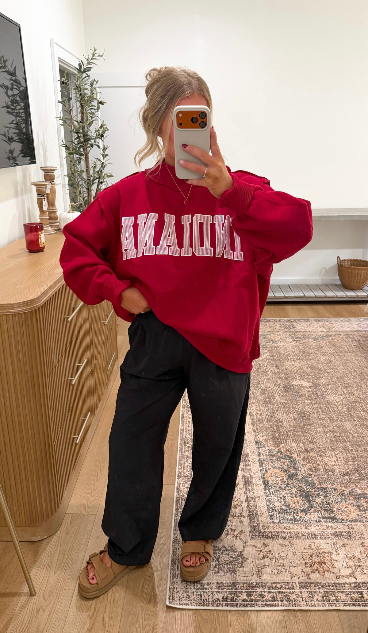 Indiana Candy Striped Mock Neck - Red