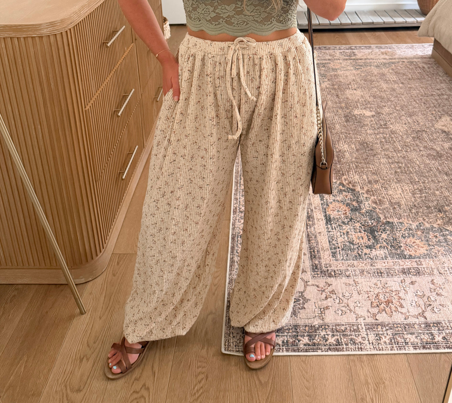 POL Almond Floral Joggers