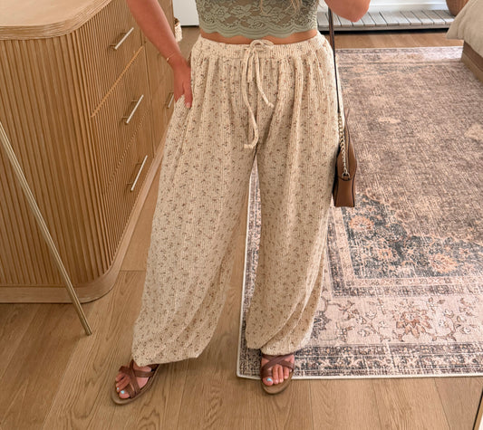 POL Almond Floral Joggers