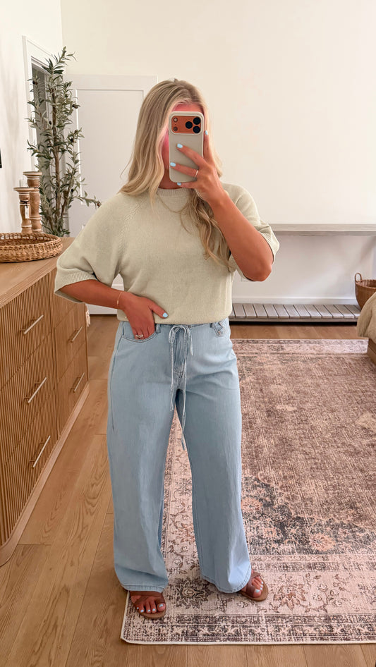 Classy Knit Sweater - Sage SMALL
