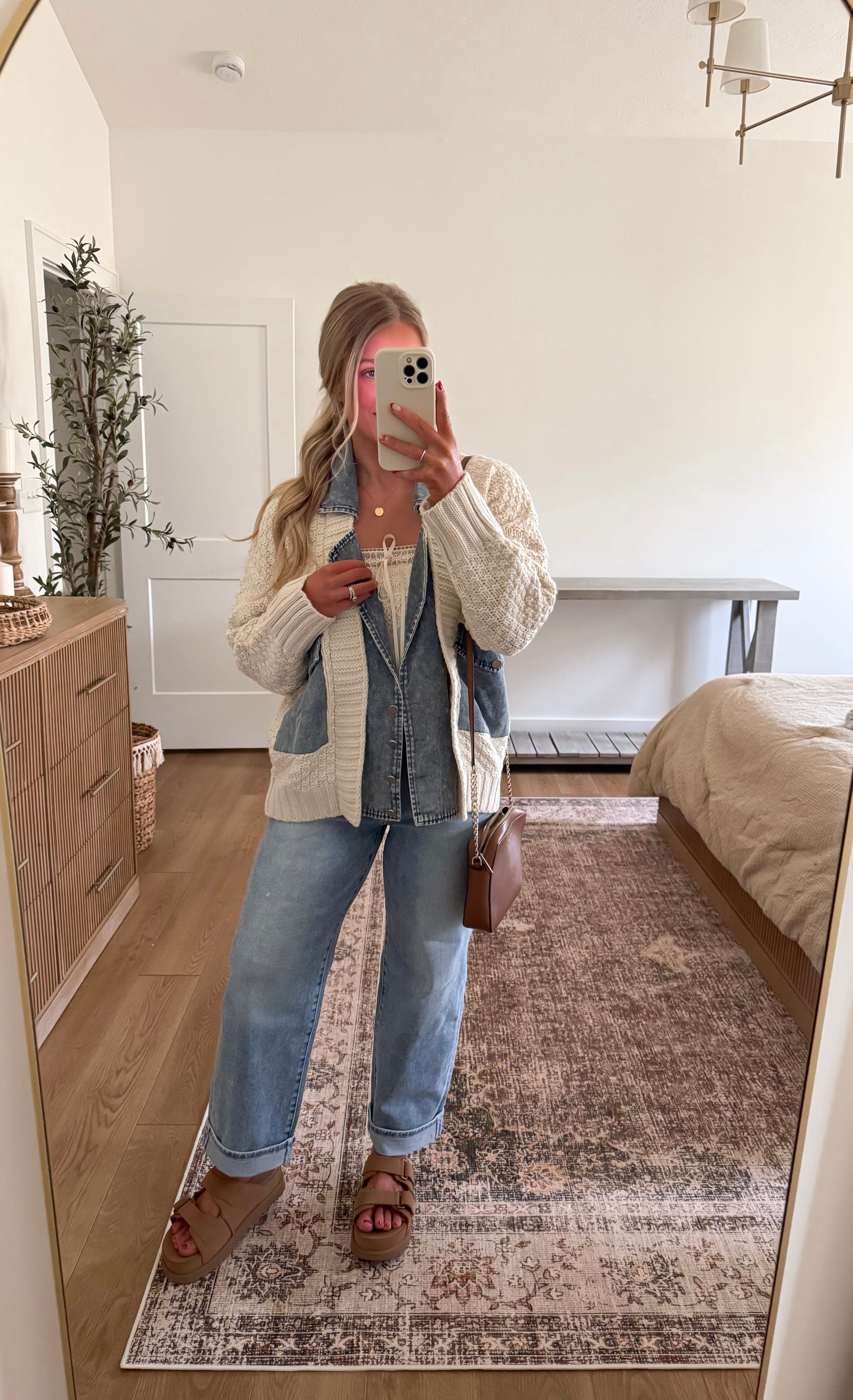 Knit + Denim Cardigan