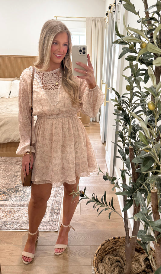 Vintage Pink Floral Dress