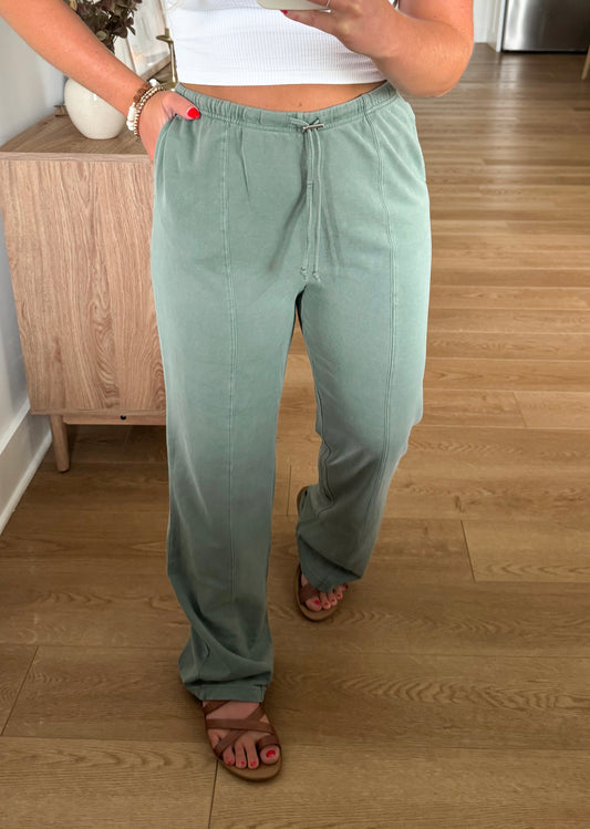 Homebody Sweatpants- Grey Green