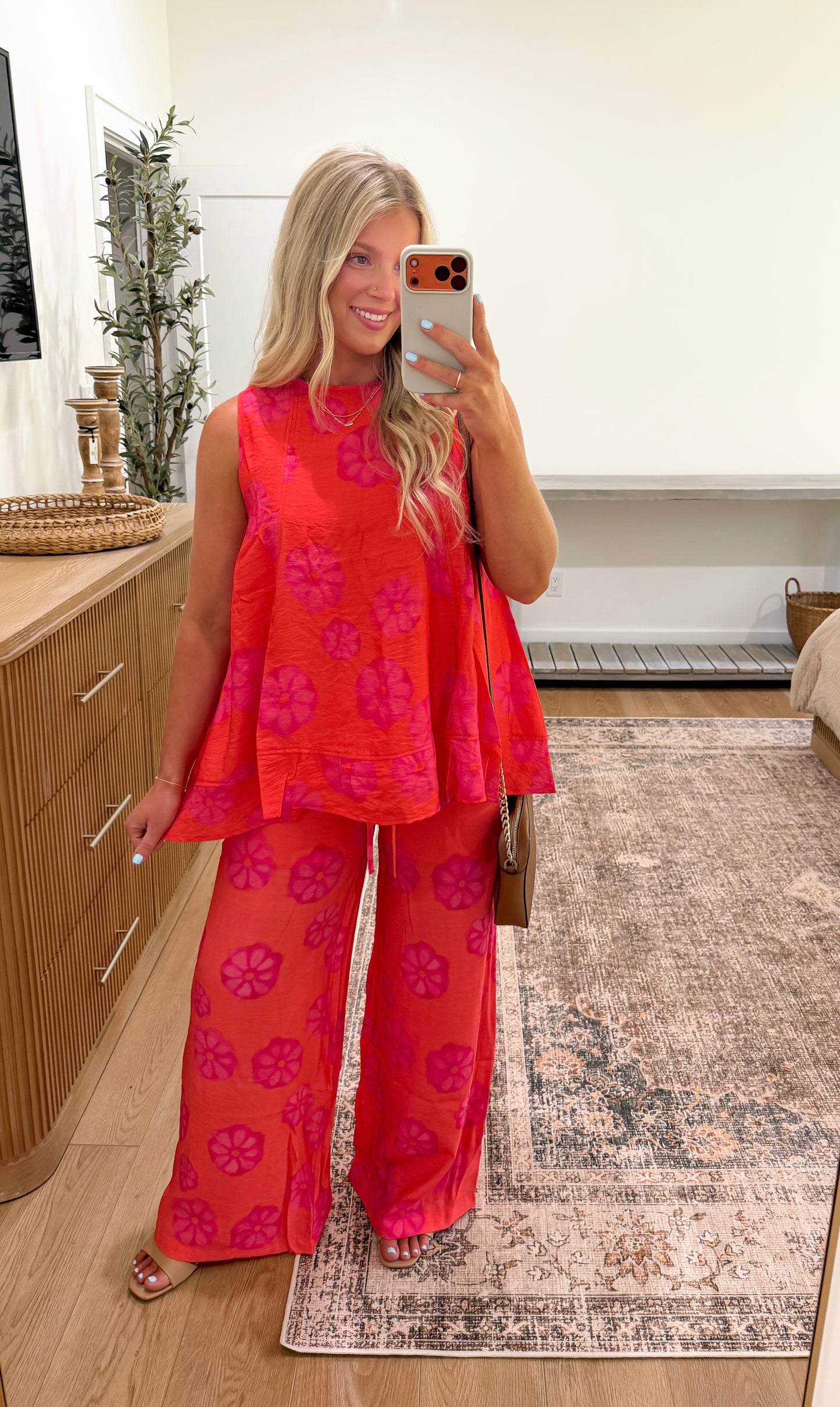 Sweet Harbor Floral Set - Red Orange