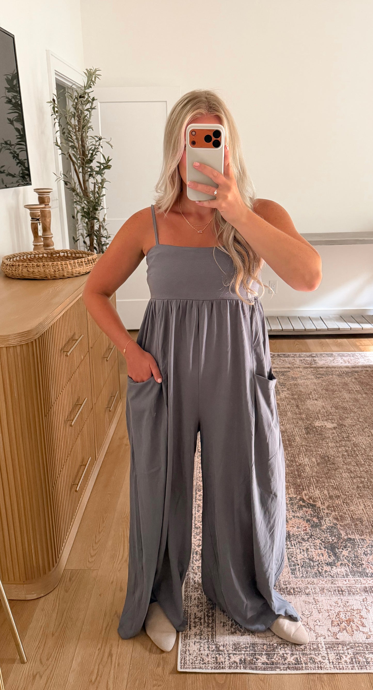 Wide Leg Jumpsuit - Charcoal
