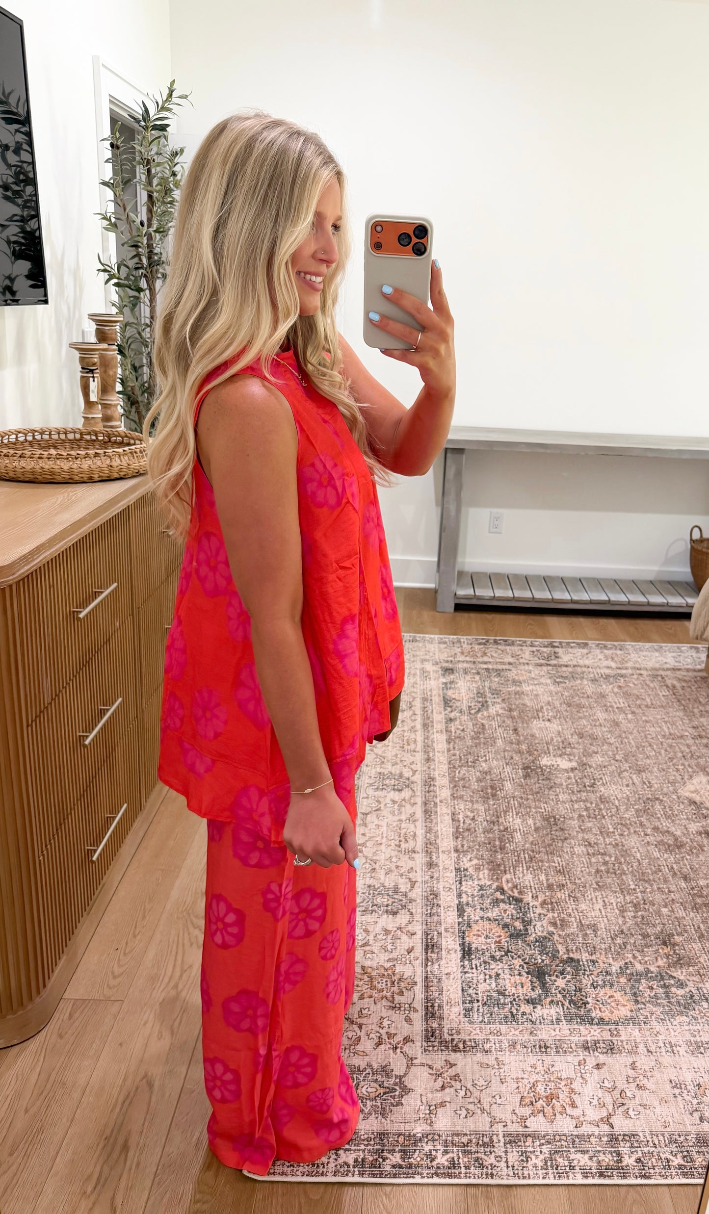 Sweet Harbor Floral Set - Red Orange