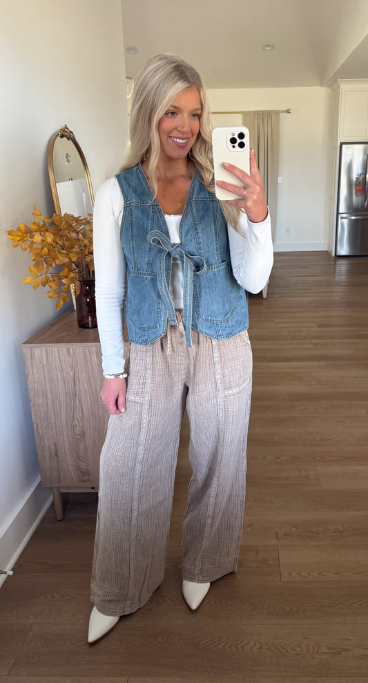 Boho Guaze Pants - Mocha