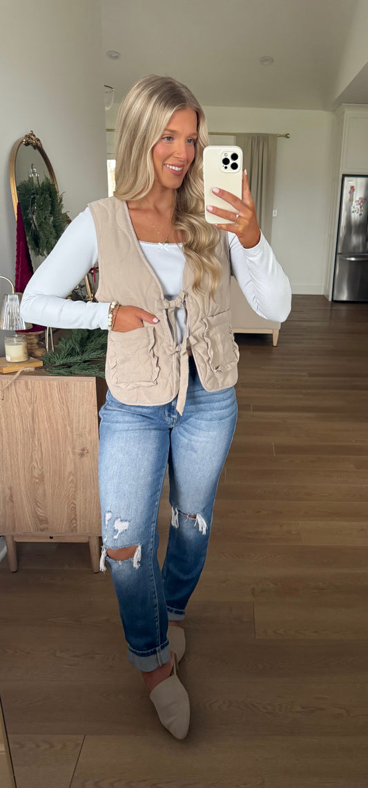 Autumn Escape Vest - Taupe