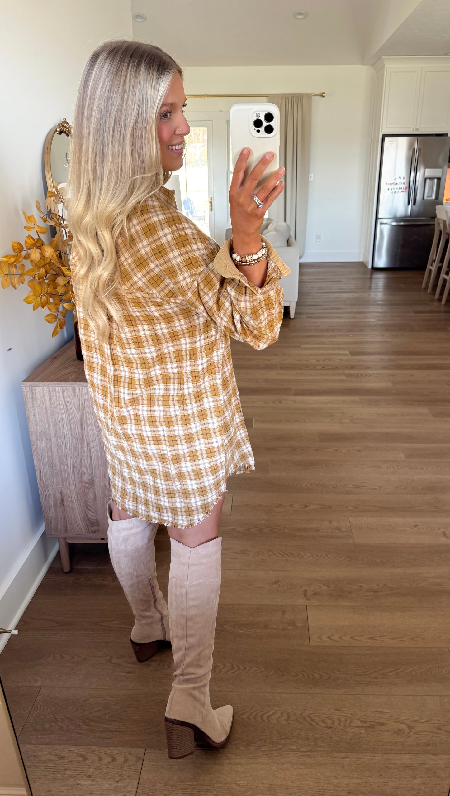 Flannel Dress - Golden