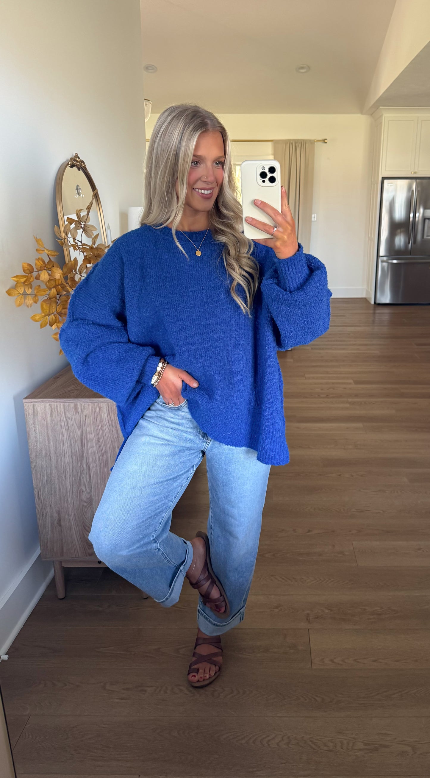 BelleRose Sweater - Royal Blue