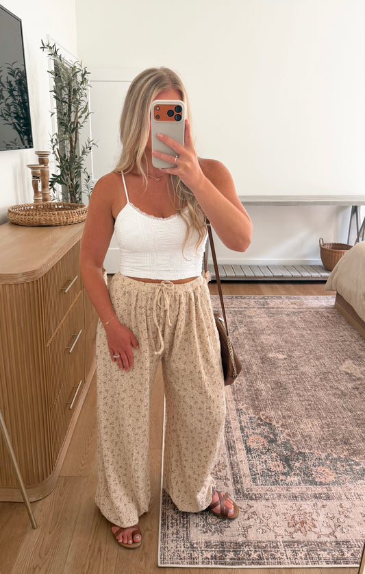 POL Almond Floral Joggers