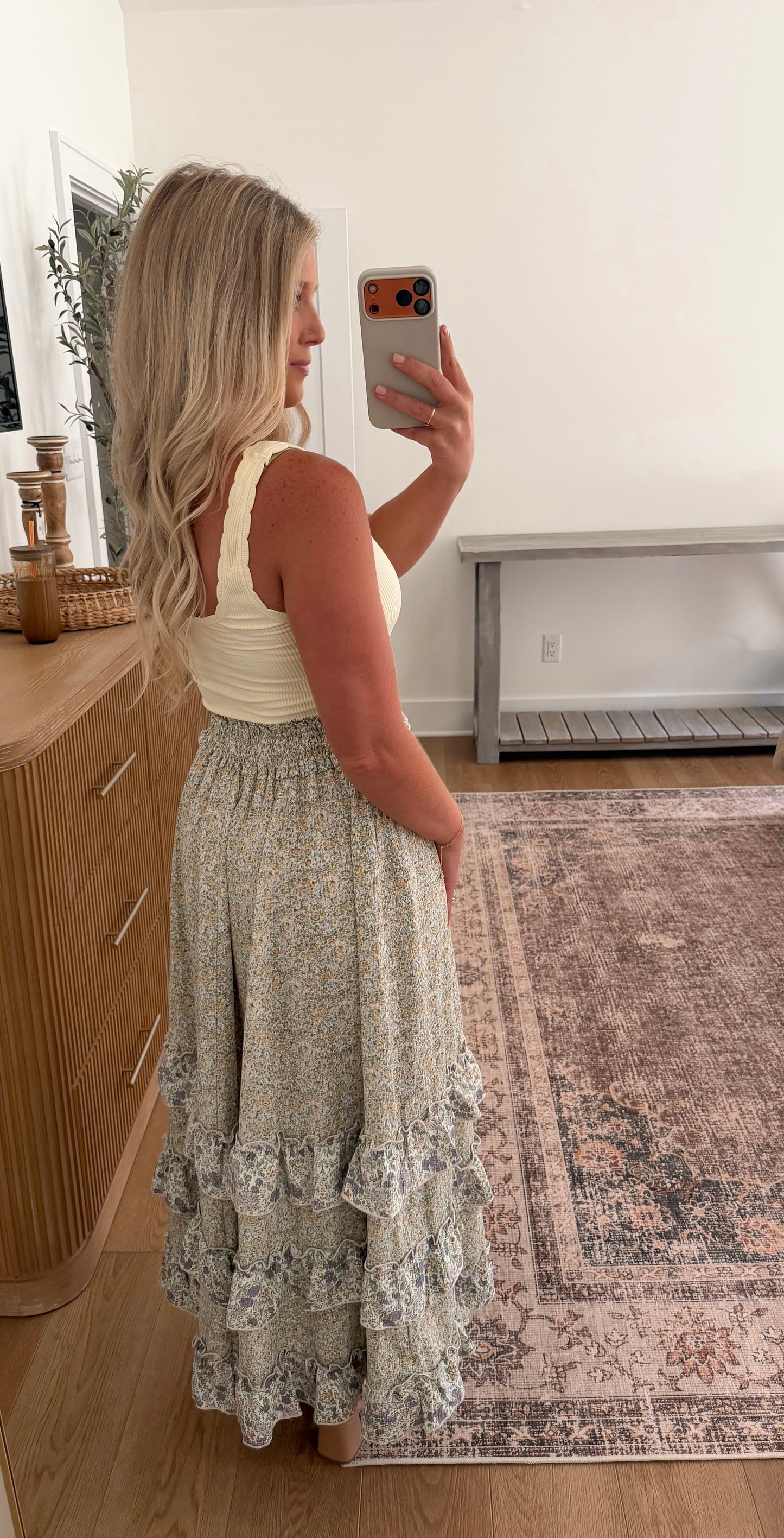Floral Meadow Maxi Skirt - SMALL