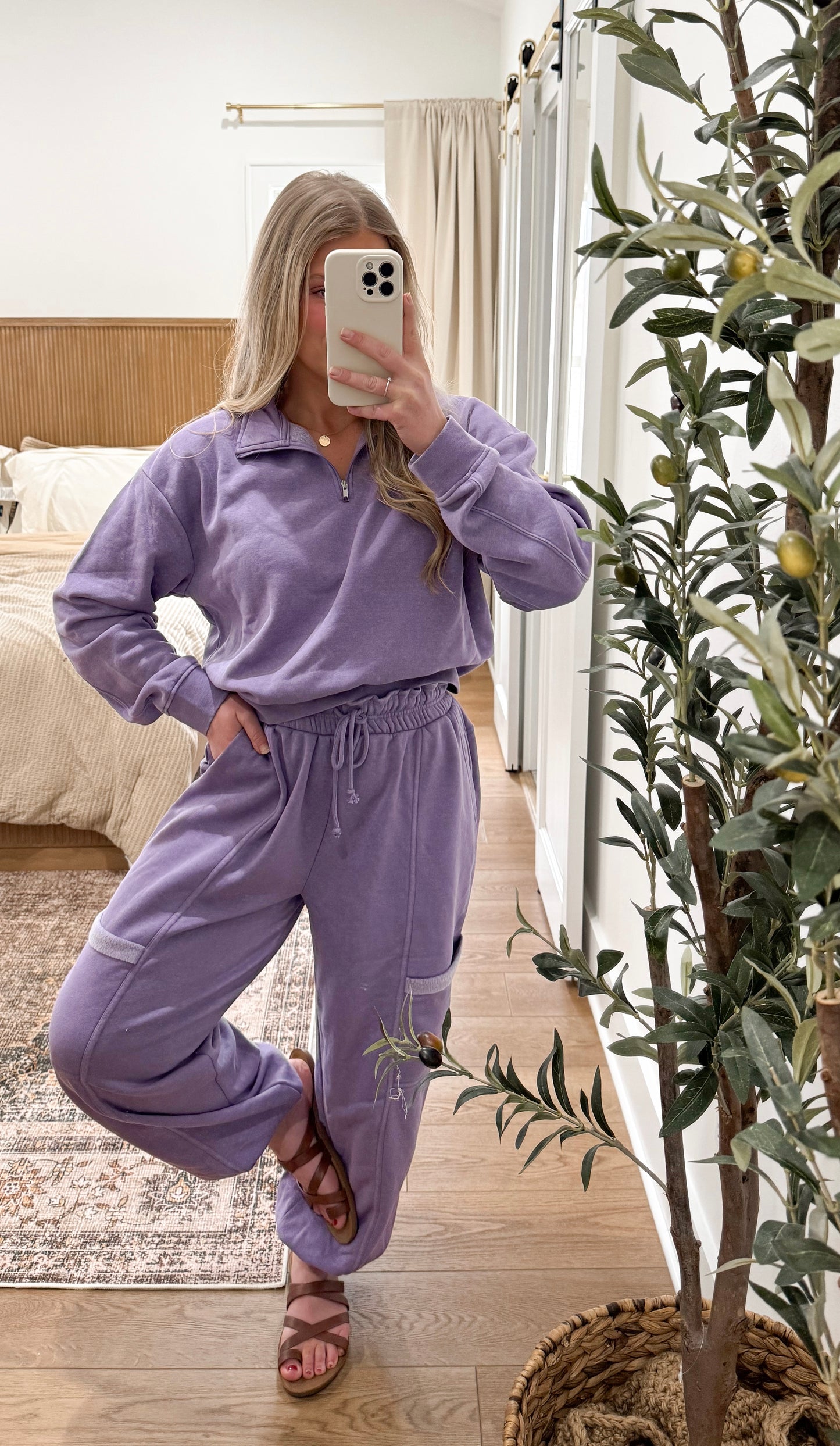 Luxe Lounge Quarter Zip - Purple