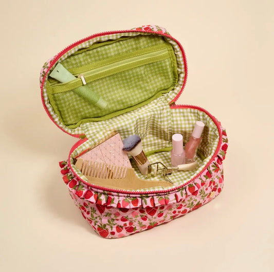 Grab & Go Quilted Cosmetic Bag - Strawberry Fields