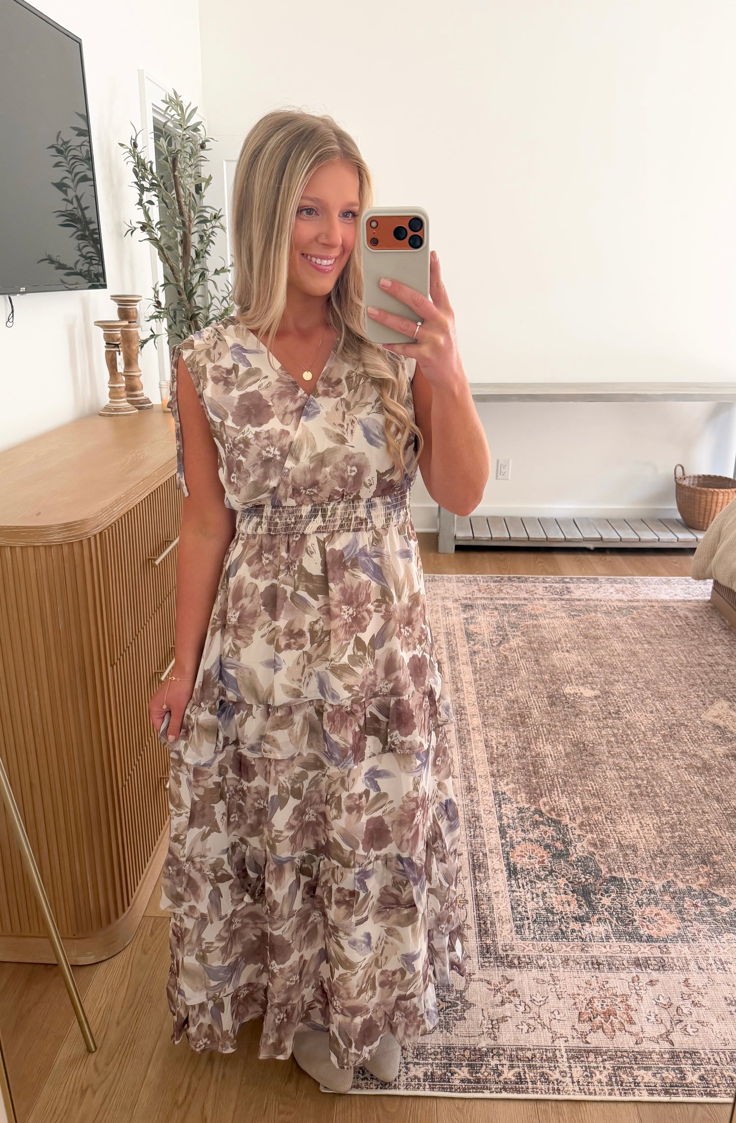 Peaceful Petals Maxi Floral Dress