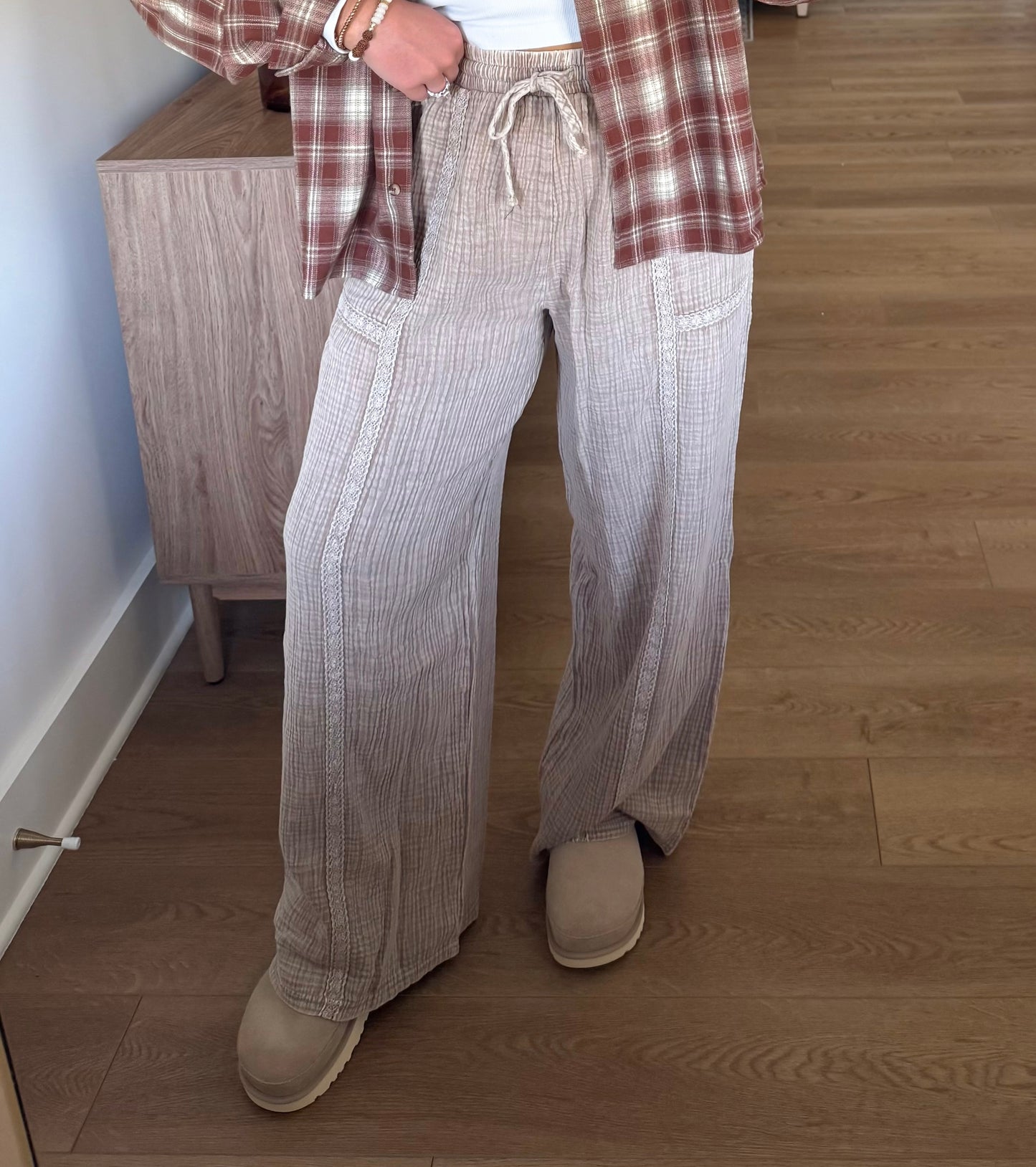 Boho Guaze Pants - Mocha