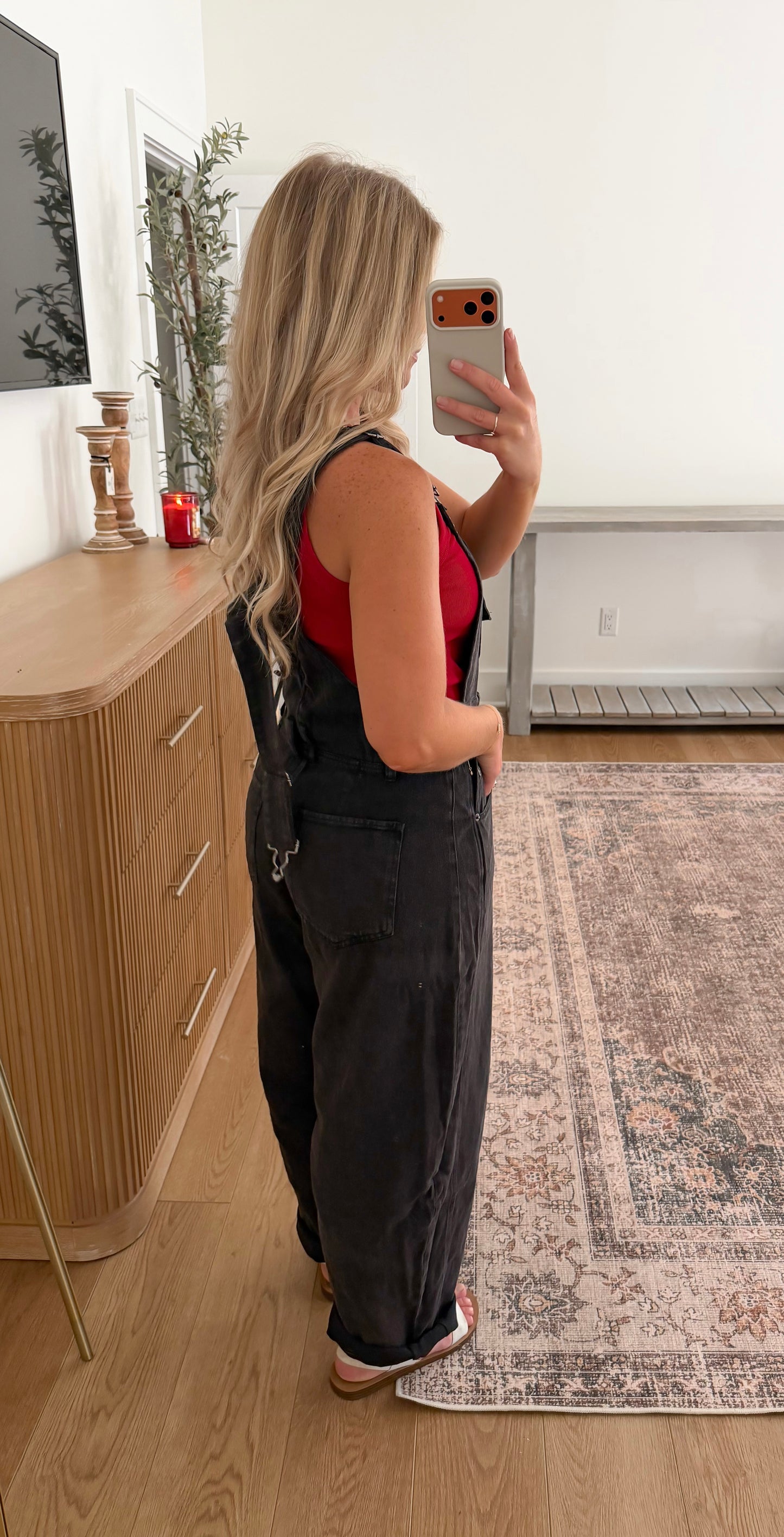 Vintage Washed Overalls - Black