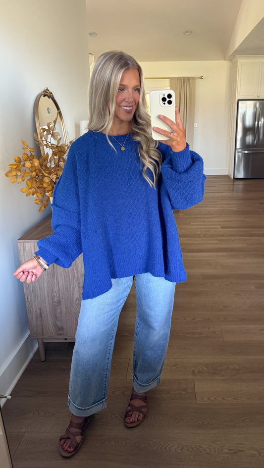 BelleRose Sweater - Royal Blue