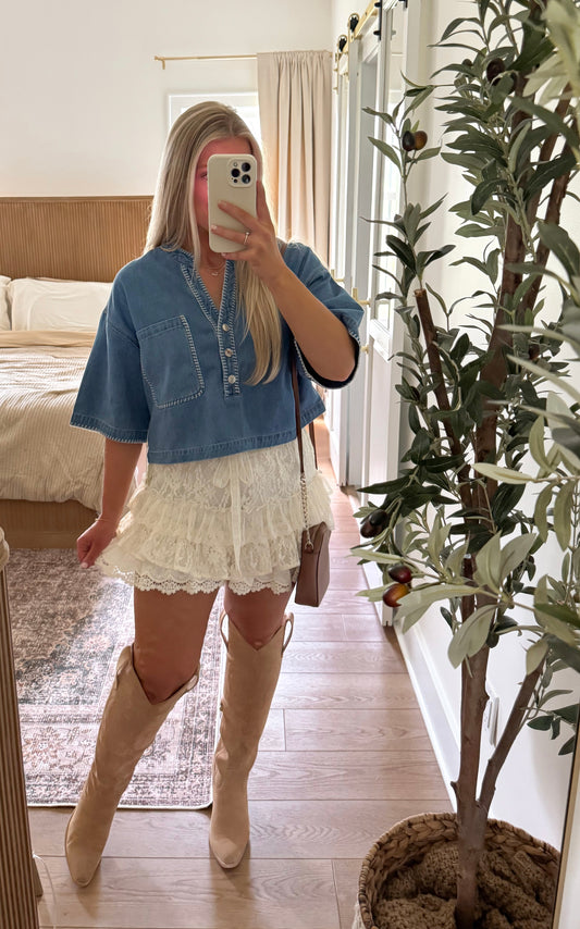 Cropped Denim Top