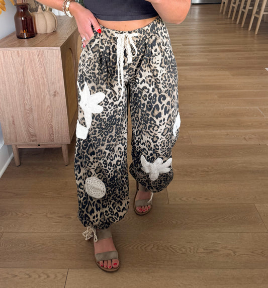 Leopard Patch Joggers RESTOCK