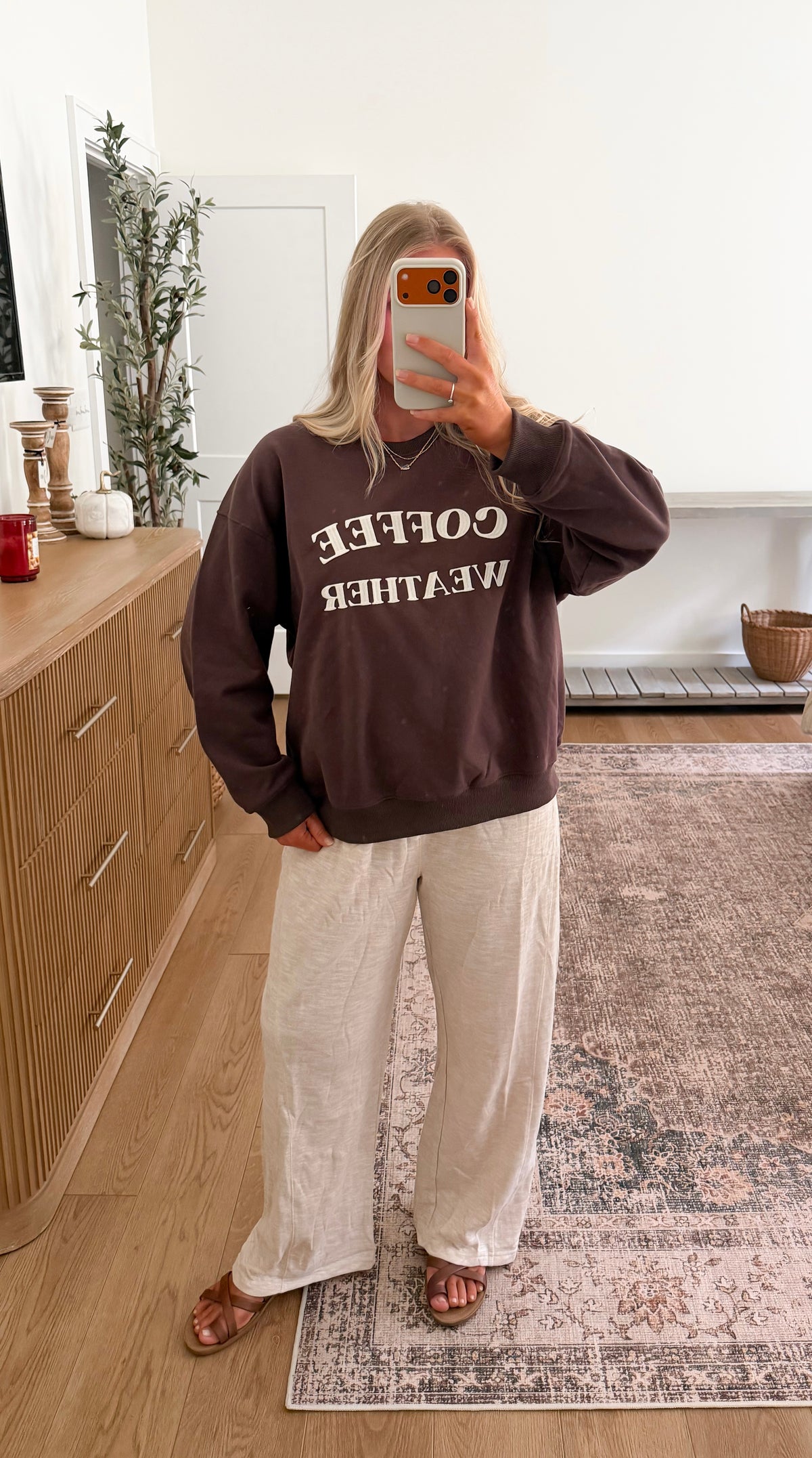 Embroidered Coffee Weather Crewneck - Coco