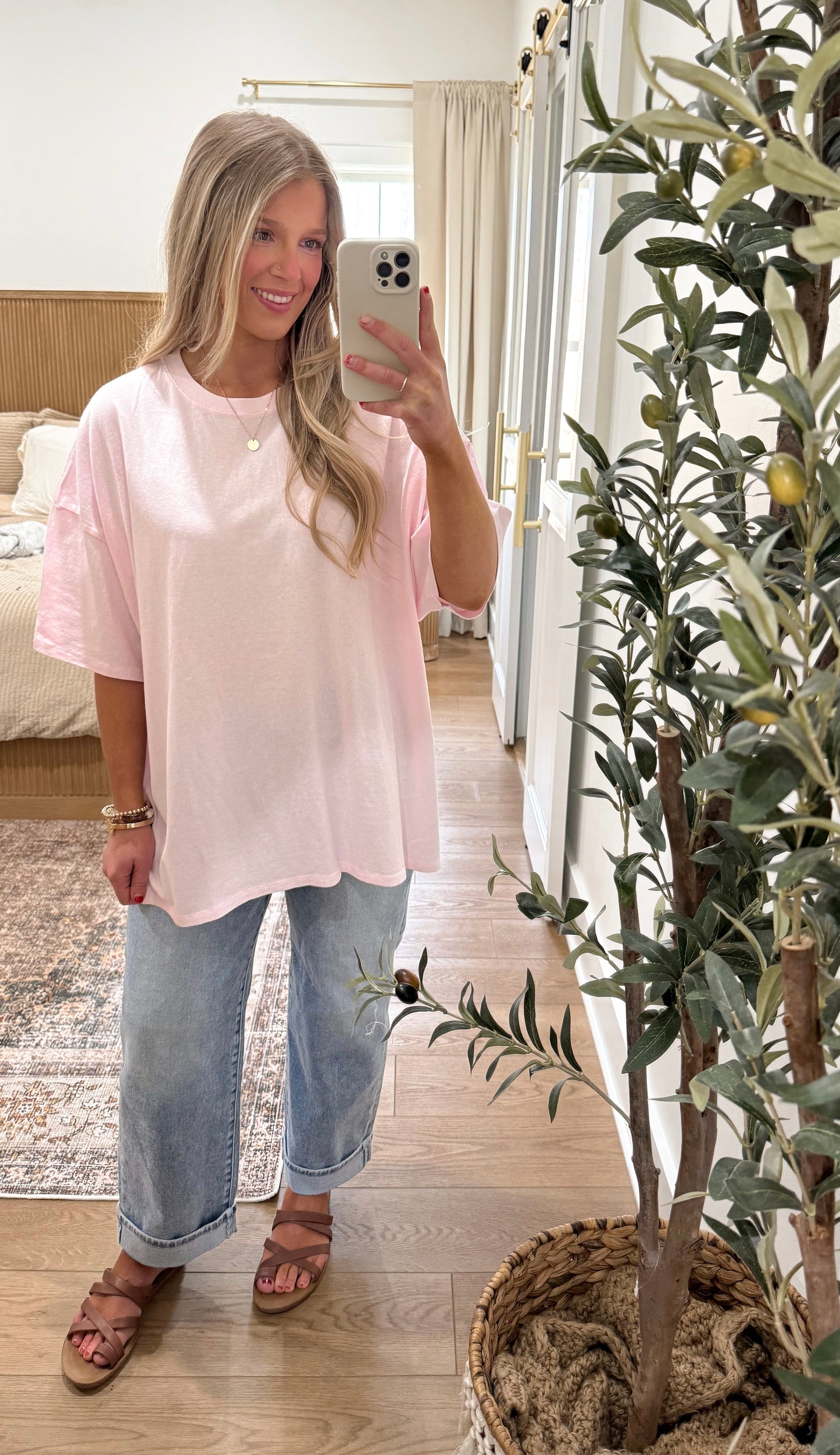 Boyfriend Tee - Soft Pink
