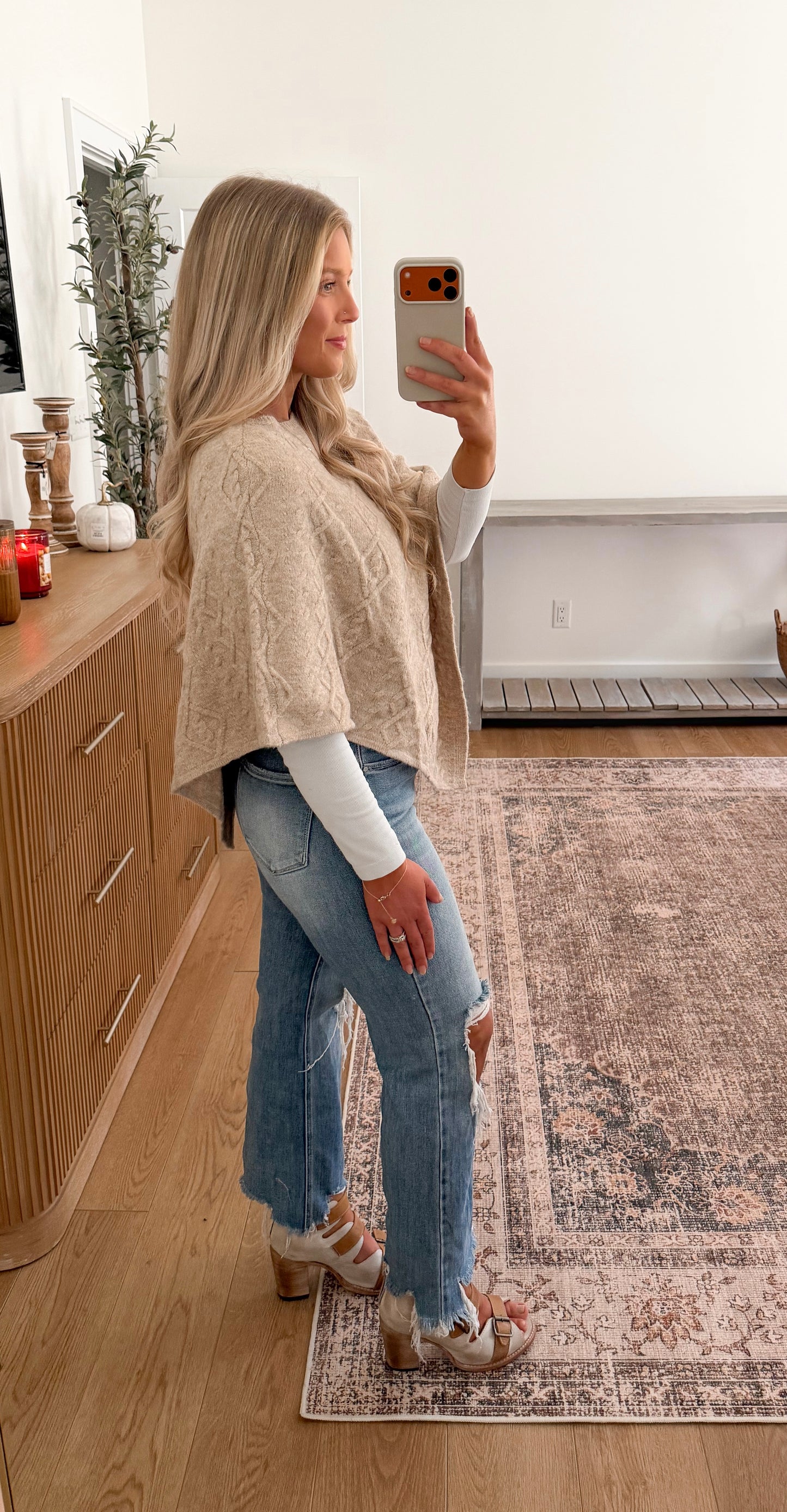 Woodland Poncho Sweater - Mocha