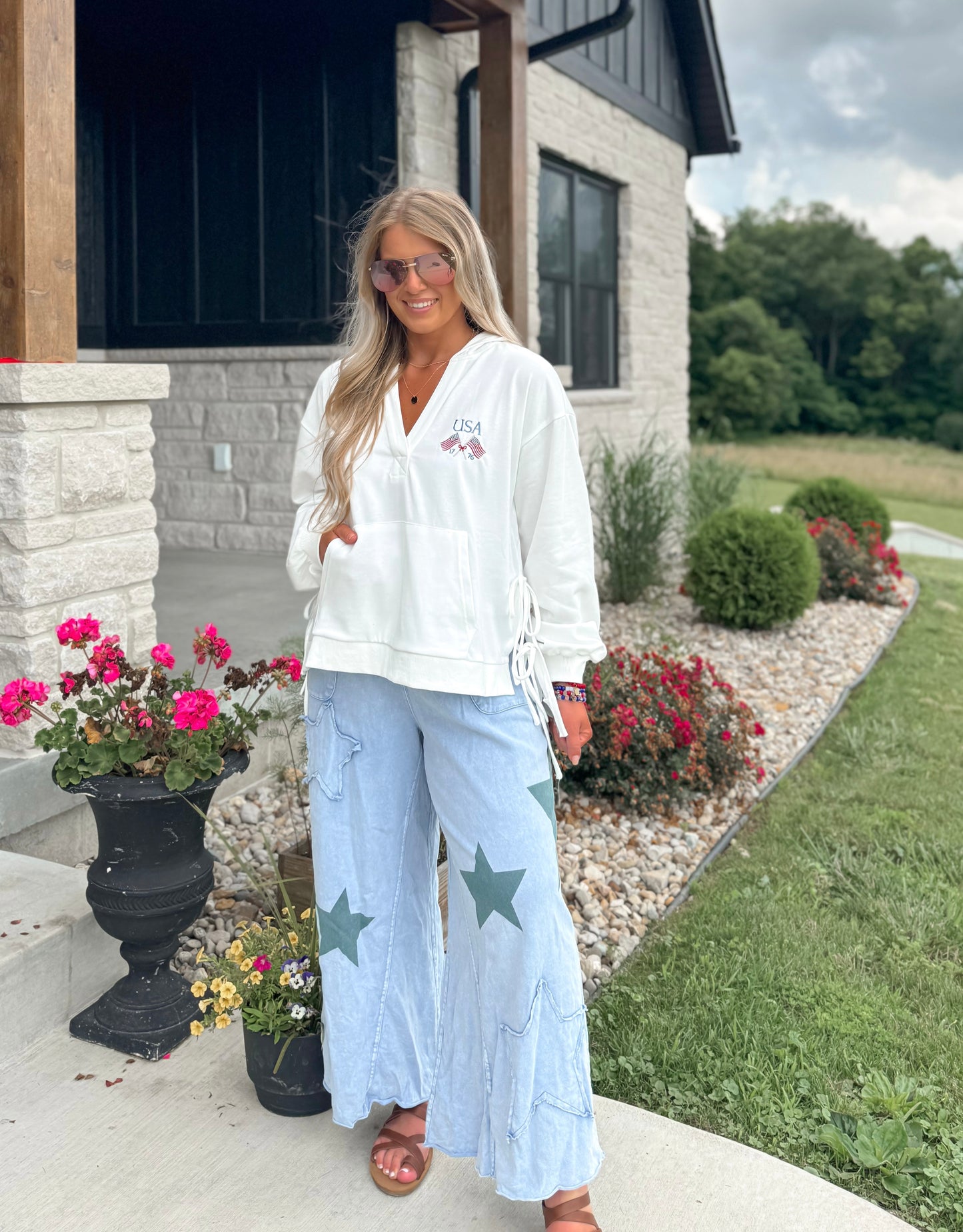 USA French Terry Hoodie - White