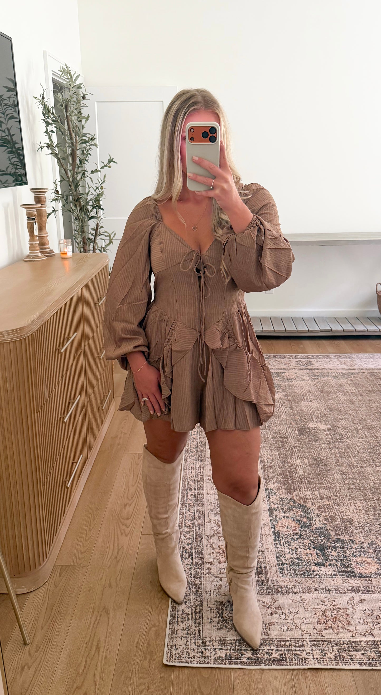Country Concert Mocha Romper