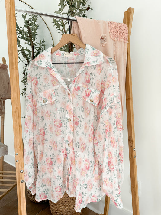 Breezy Floral Button Down