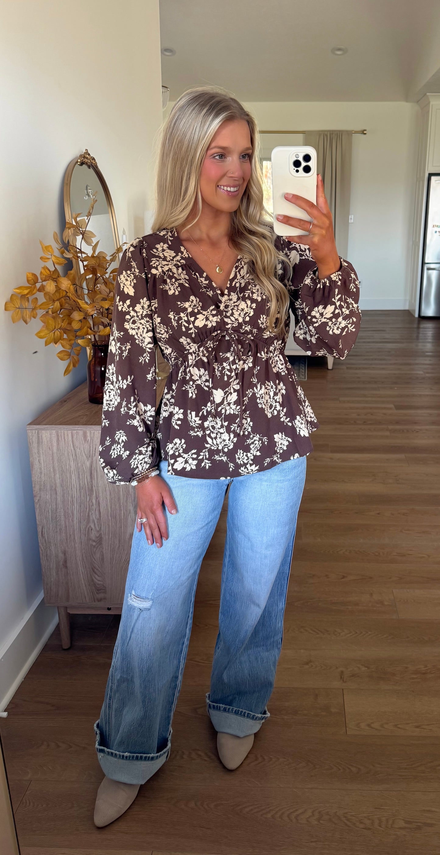 Maple Bloom Long Sleeve Blouse