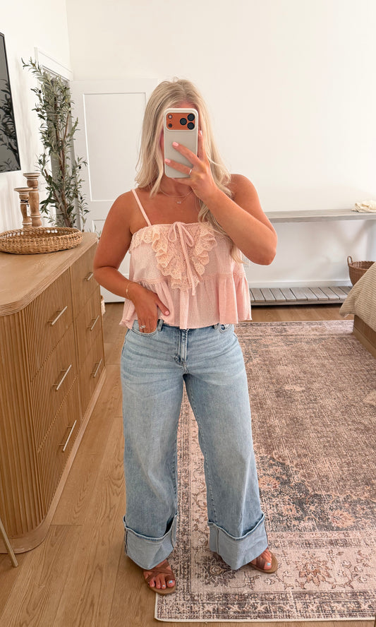 Good Intentions Tie Tank - Blush