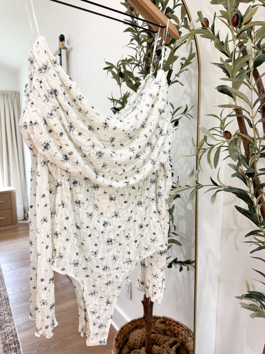 Charming Floral Mesh Bodysuit