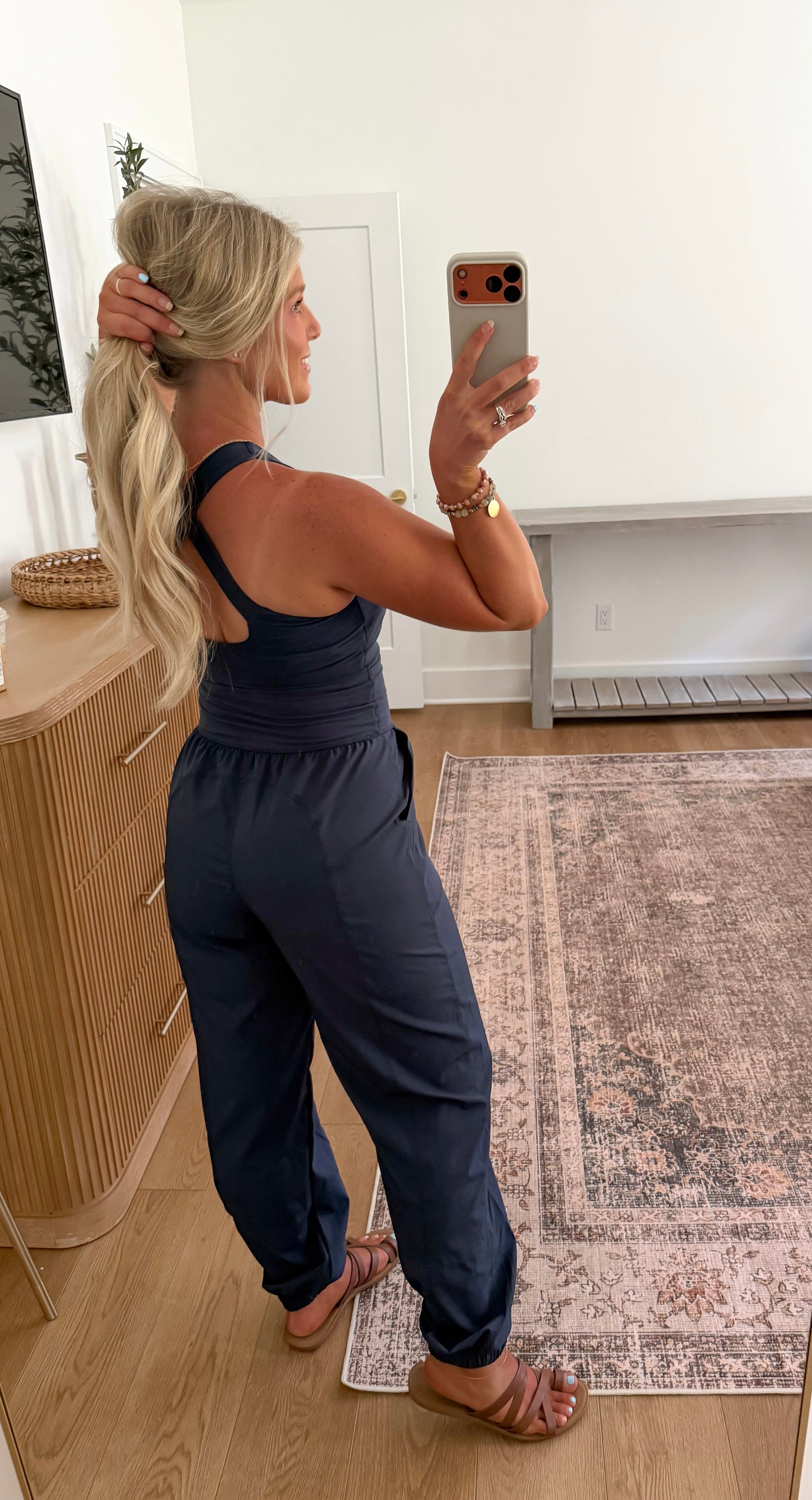 Out And About Cutout Jumpsuit - Navy