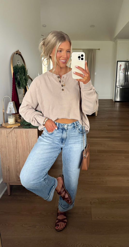 The Everyday Henley - Dark Taupe