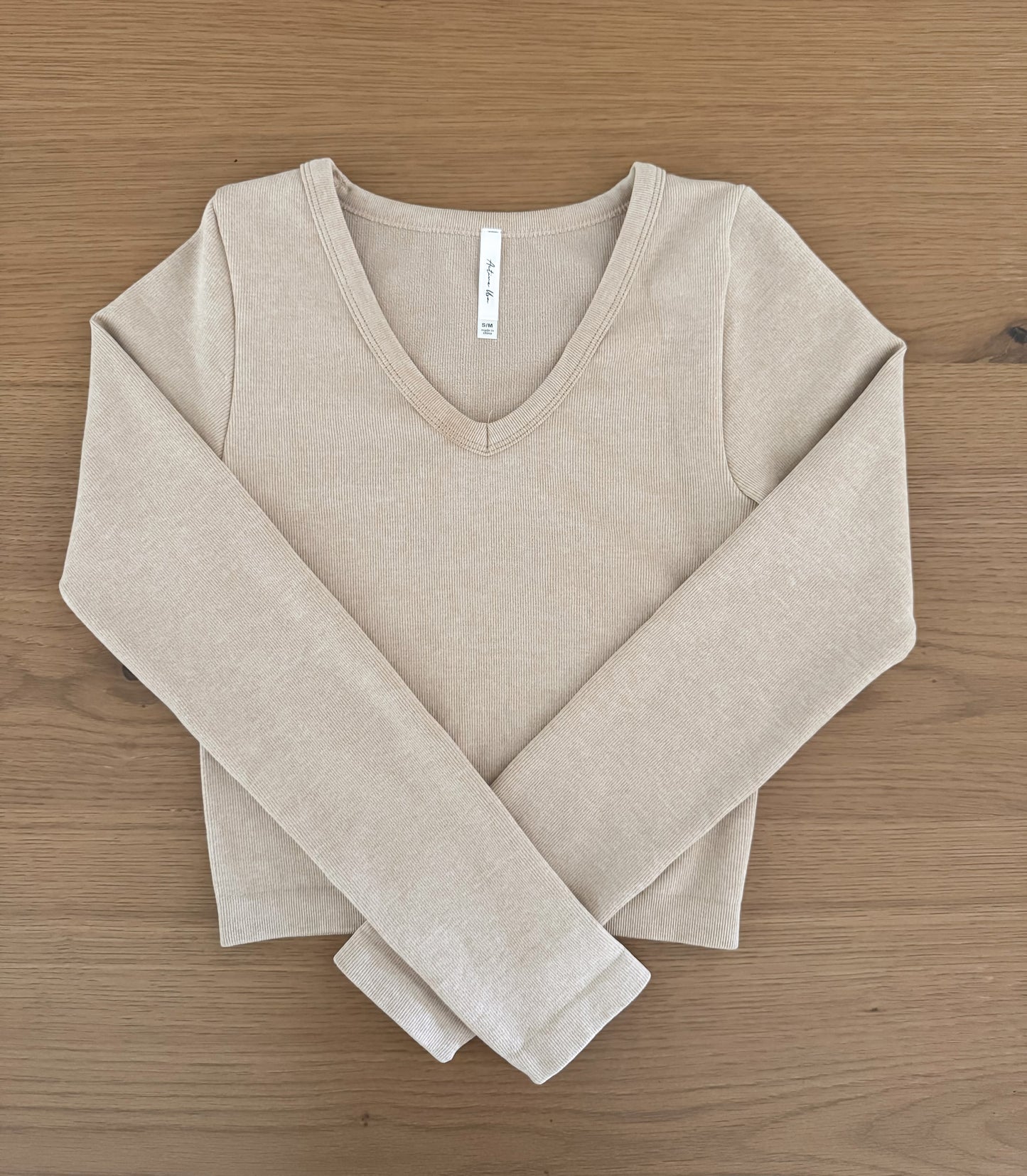 Ribbed Seamless Top - Latte Taupe