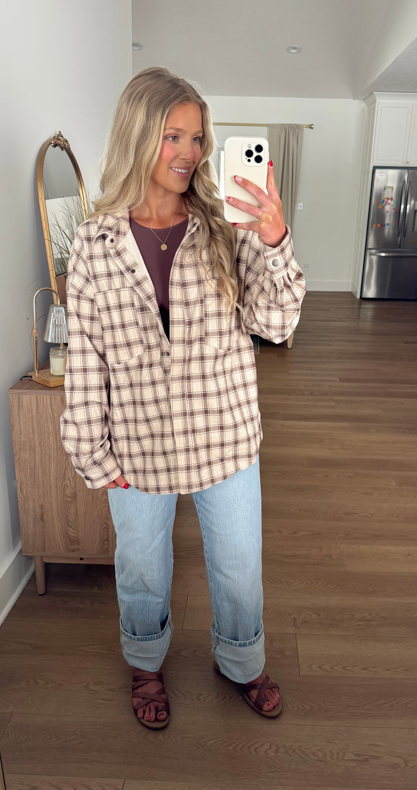 Button Down Jacket - Taupe