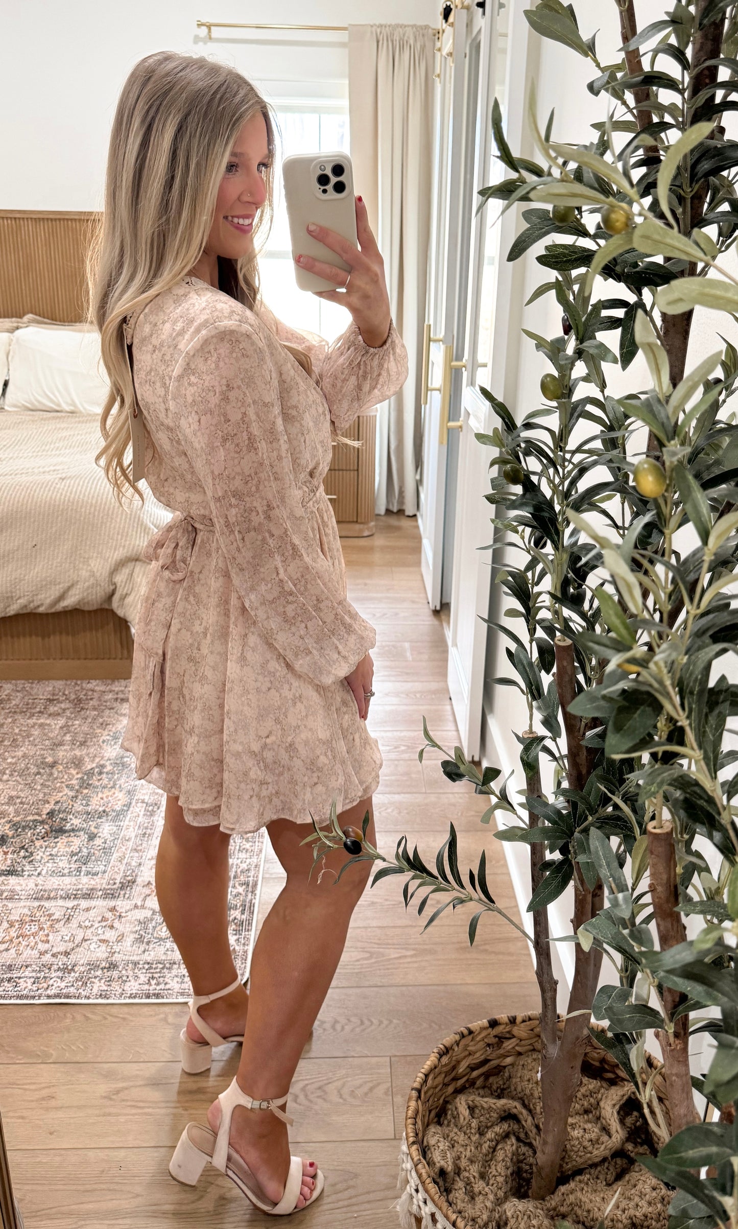 Vintage Pink Floral Dress