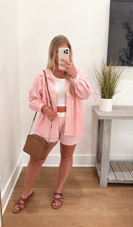 Pinstripe Set - Pink