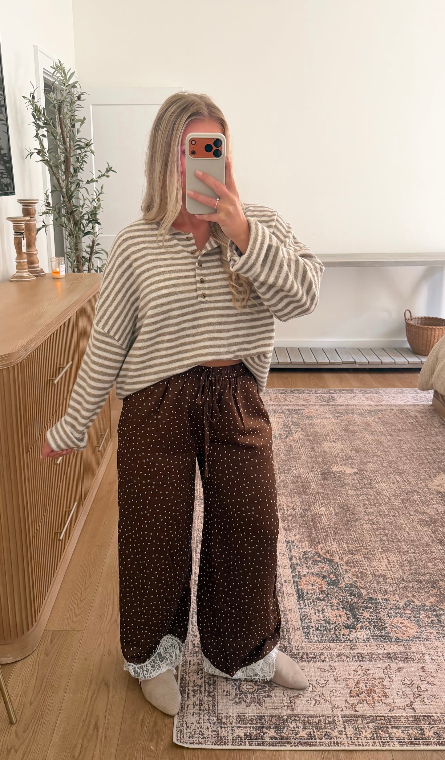 Striped Teddy Henley Sweater