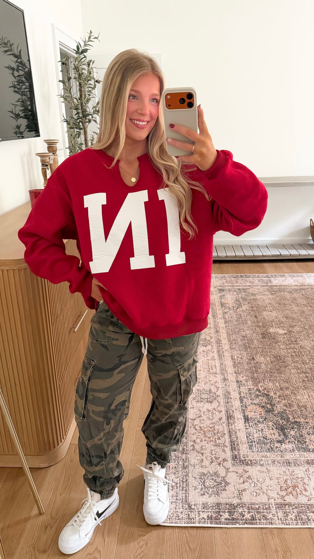 Indiana Reversible Crewneck - Red