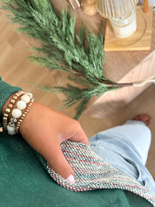 Raw Hem Sweater - Hunter Green