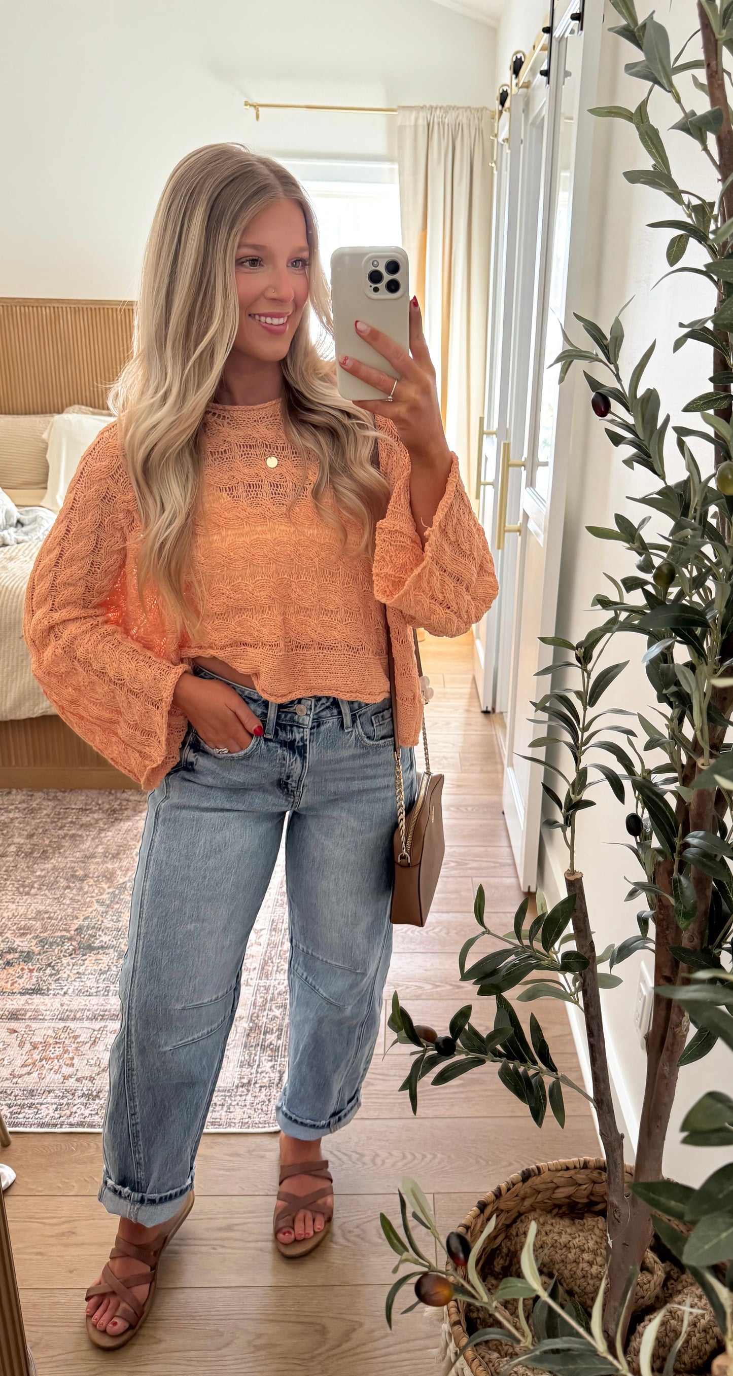 Blossom Knit Sweater - Coral