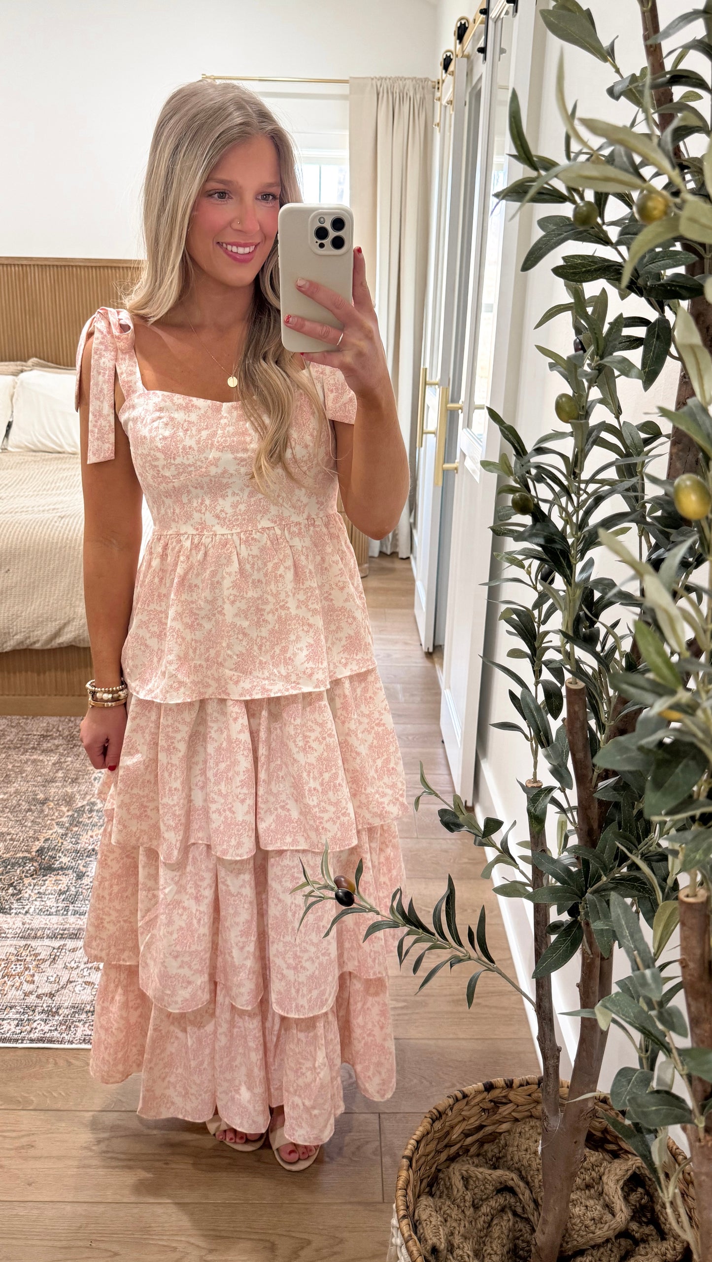 Sweet Pea Floral Tiered Dress - Pink