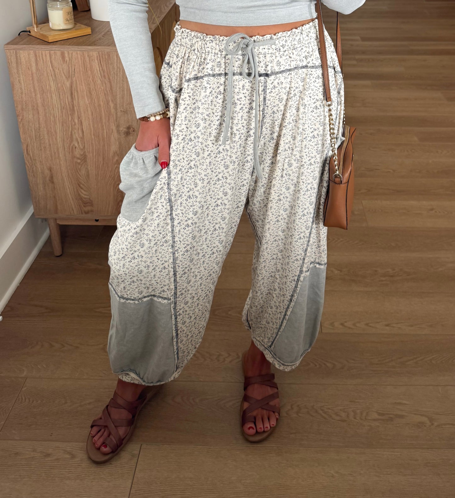 Floral Barrel Joggers