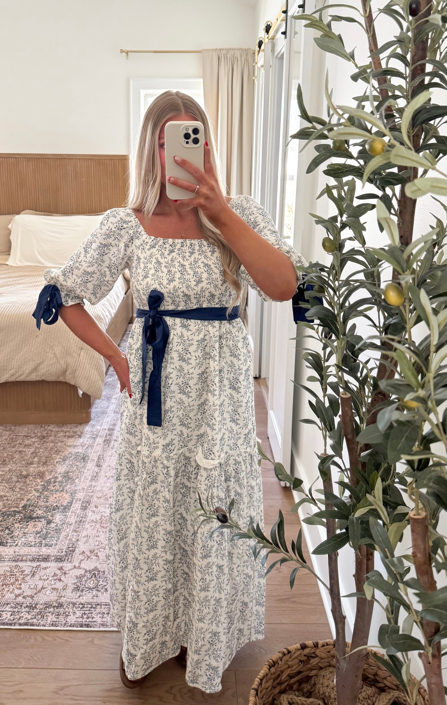 Mylie Floral Dress - Indigo