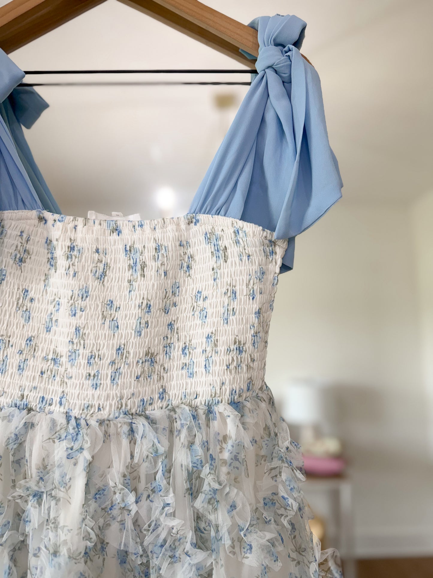 Blooming With Love Floral Dress - Blue