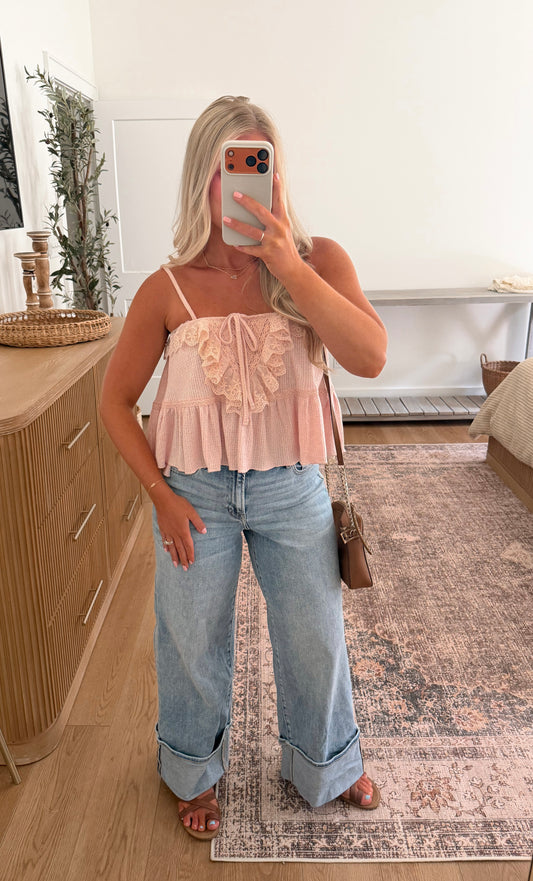 Good Intentions Tie Tank - Blush