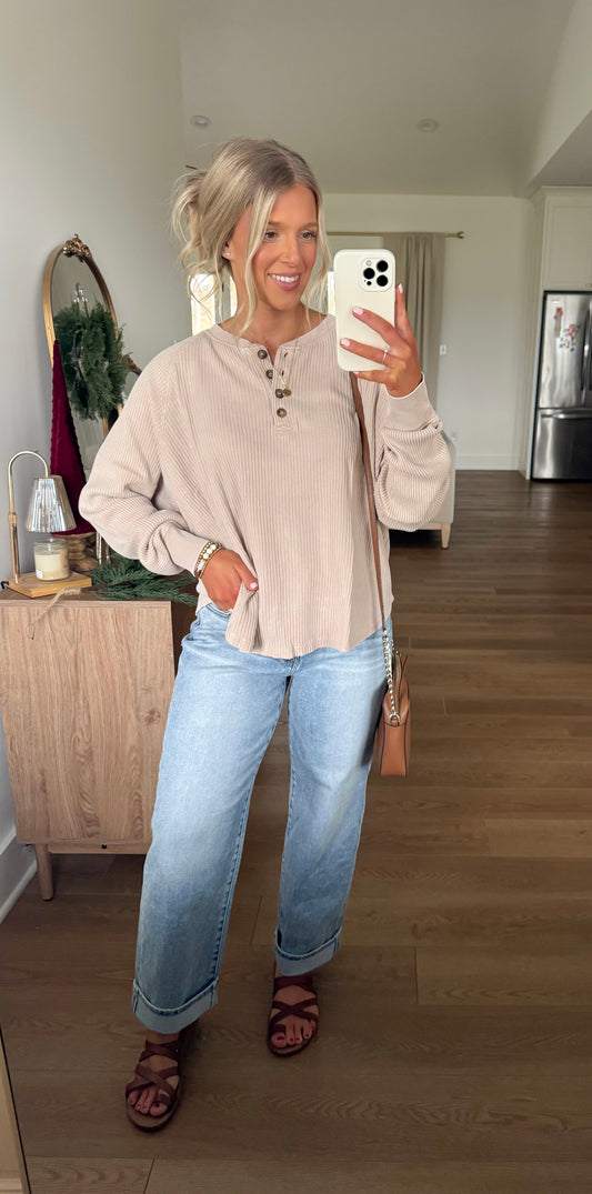 The Everyday Henley - Dark Taupe